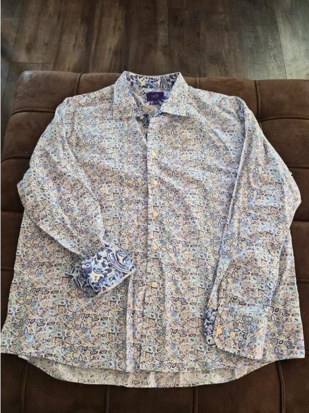 Lulu-B Men's Light Blue Patterned Shirt Jacket